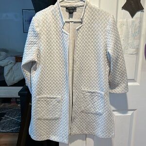 New York Clothing Co White Quilted Look Blazer